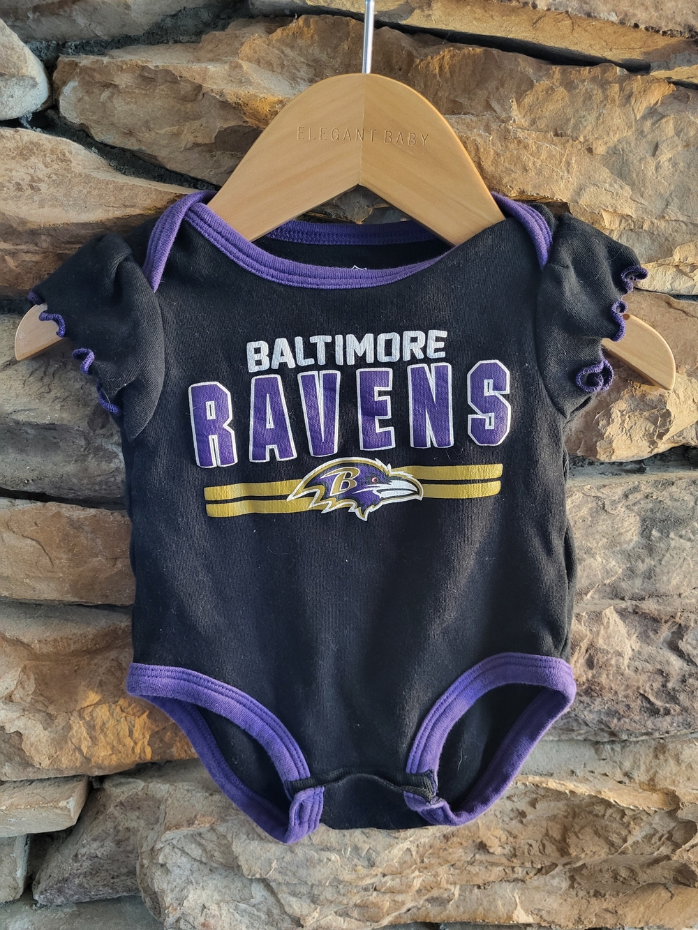 NFL Baltimore Ravens Black and Purple Baby Bodysuit